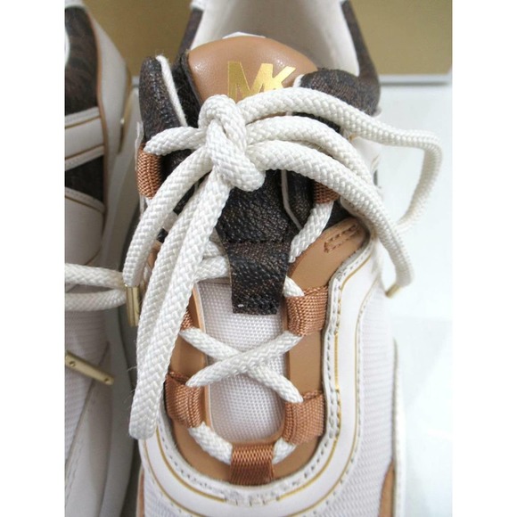 Women's Shoes Michael Kors Pippin Trainer Sneakers MK Logo Cream Multi Size 9.5 - Picture 8 of 11